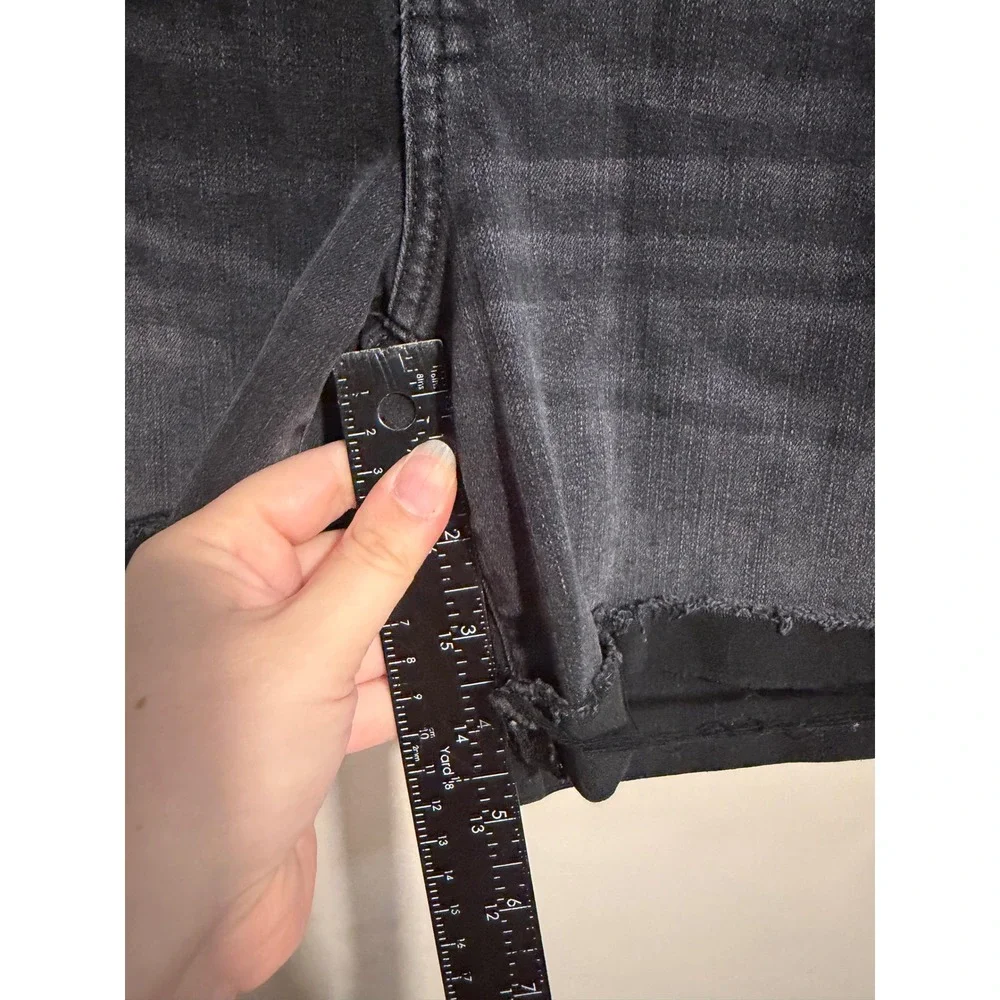 American Eagle The Dream Jean Black Distressed Cutoff Denim Shorts Womens 10
